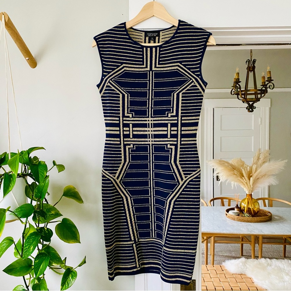 TOPSHOP sparkle bodycon cocktail dress